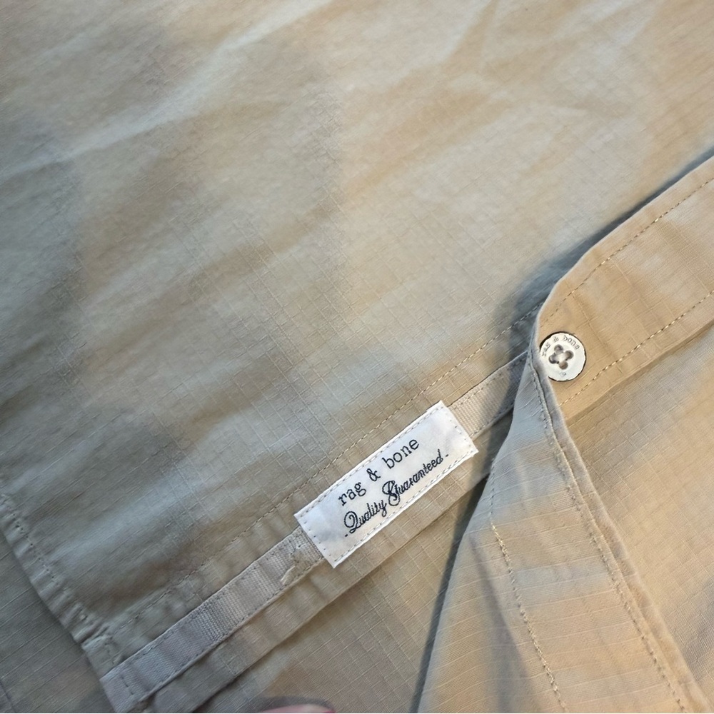 rag & bone Light Tan Casual Button-Down Shirt size large - Picture 2 of 9